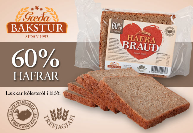 Hafrabrau inniheldur 60% hafra